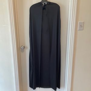 Long black witch's cape with hood